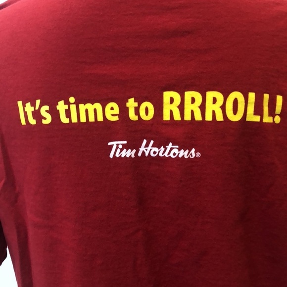Tim Hortons roll up the rim shirt red SZ L EUC unisex - Picture 3 of 5